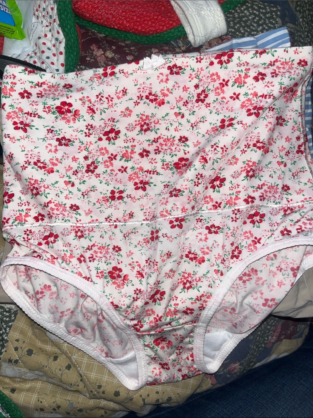 Carol Nior High-Waist body shaper panties - Pink & Red Flower Print